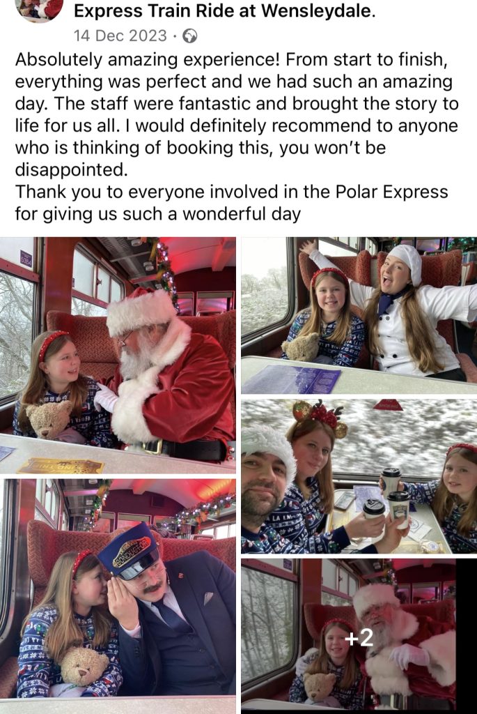 Image of reviews from our facebook page of THE POLAR EXPRESS™ Train Ride 