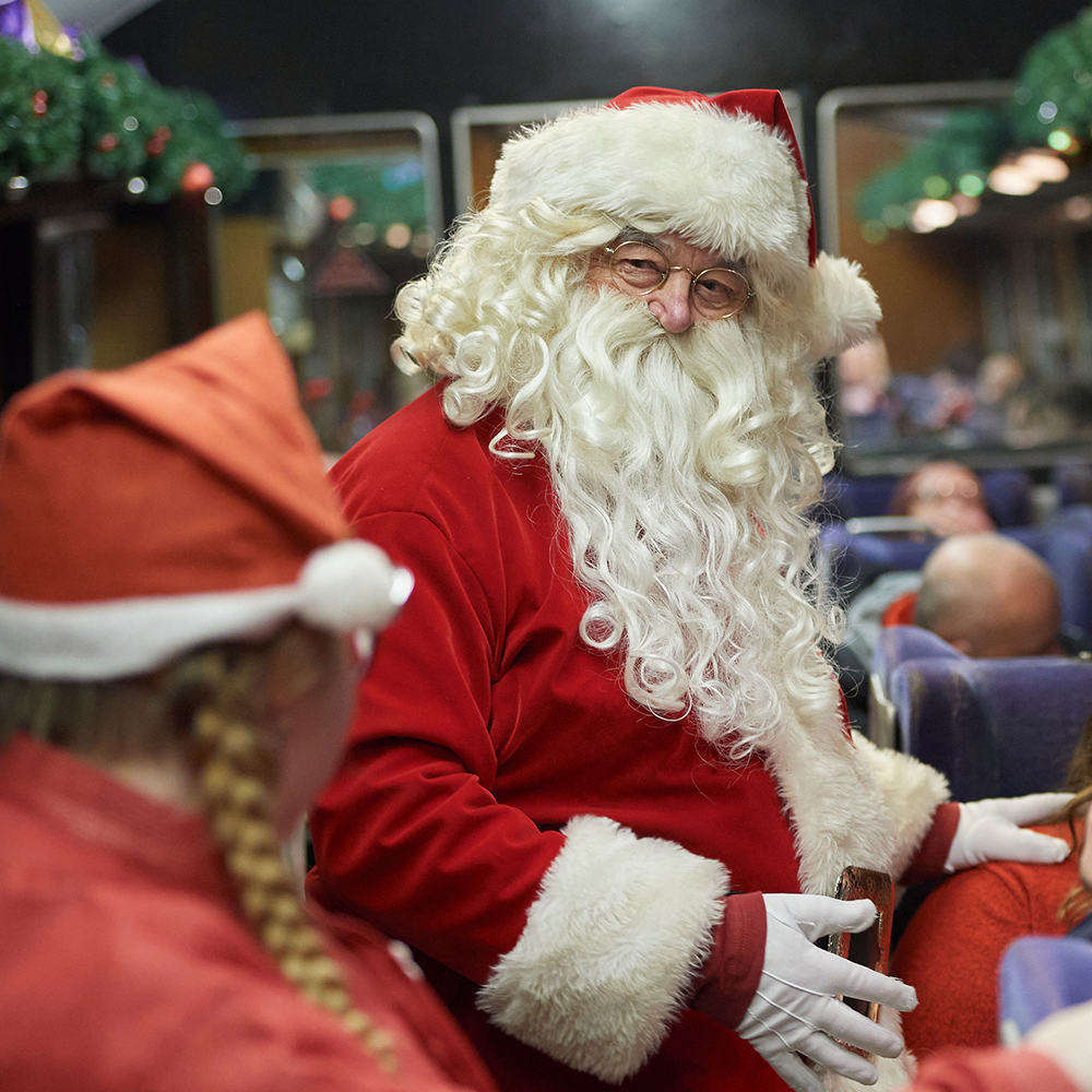 Santa on board The Polar Express Train Ride Christmas in North Yorkshire